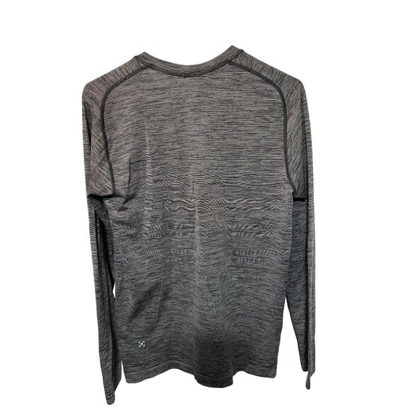 Lululemon Heathered Gray Long-Sleeve Performance Shirt With Raglan Sleeves & Cre - Picture 3 of 8